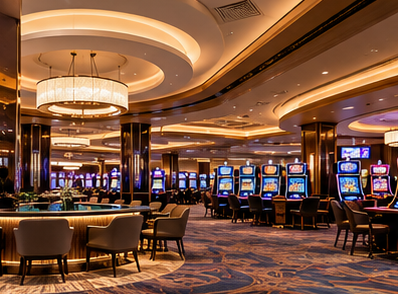 Casino gaming floor and hospitality lounge